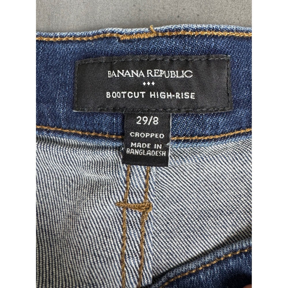 Banana Republic Womens Bootcut High-Rise Cropped Jeans Blue Size 29/8 ~31x26 - Picture 13 of 16